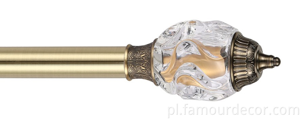 Algerian style decorative head crystal curtain rod